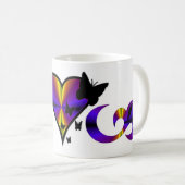 Rainbow Heart Lily and Butterfly Koffiemok (Voorkant rechts)