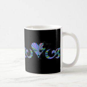 Rainbow Heart Lily and Butterfly Koffiemok