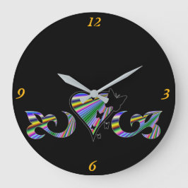 Rainbow Heart Lily en Butterfly Grote Klok