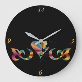 Rainbow Heart Lily en Butterfly Grote Klok