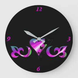 Rainbow Heart Lily en Butterfly Grote Klok