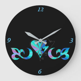 Rainbow Heart Lily en Butterfly Grote Klok