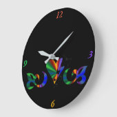 Rainbow Heart Lily en Butterfly Grote Klok (Hoek)