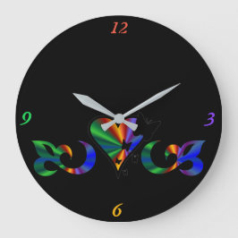 Rainbow Heart Lily en Butterfly Grote Klok