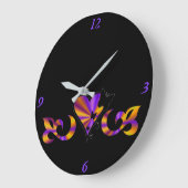 Rainbow Heart Lily en Butterfly Grote Klok (Hoek)