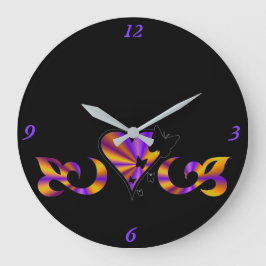 Rainbow Heart Lily en Butterfly Grote Klok