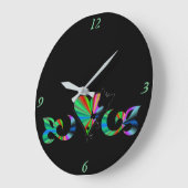 Rainbow Heart Lily en Butterfly Grote Klok (Hoek)