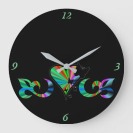 Rainbow Heart Lily en Butterfly Grote Klok