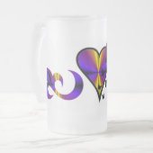 Rainbow Heart Lily en Butterfly Matglas Bierpul (Voorkant links)