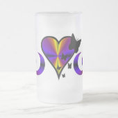 Rainbow Heart Lily en Butterfly Matglas Bierpul (Center)