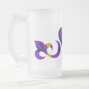 Rainbow Heart Lily en Butterfly Matglas Bierpul