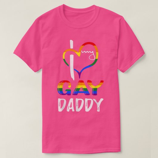Rainbow Heart Love Gay Dad LGBTQ LGBT Pride Mont T-shirt (Design voorkant)