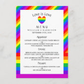Rainbow Heart Love is Love Love Wedding Menu (Voorkant)
