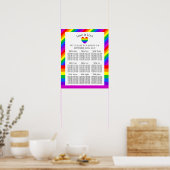 Rainbow Heart Love is Love Love Wedding Seating Ch Poster (Keuken)