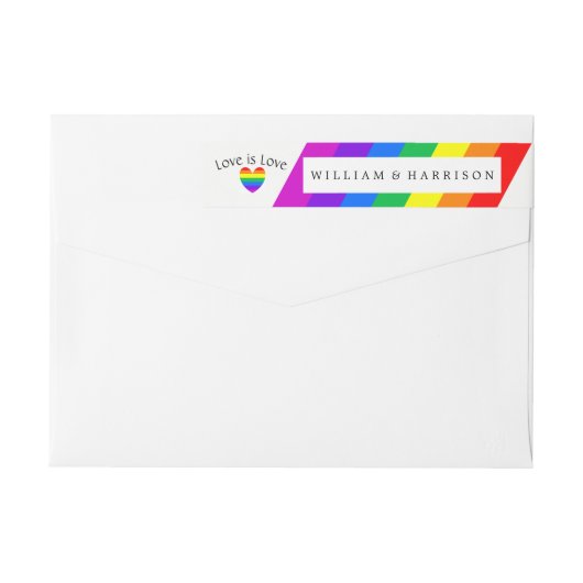 Rainbow Heart Love is Love Wedding (Achterkant)