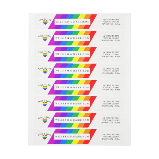 Rainbow Heart Love is Love Wedding (Vel)