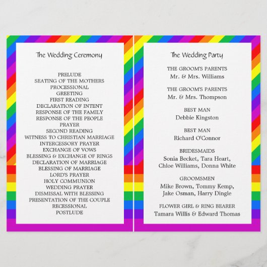 Rainbow Heart Love is Love Wedding Bi-voudig Progr (Achterkant)