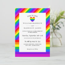 Rainbow Heart Love is Love Wedding