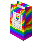 Rainbow Heart Love is Love Wedding Klein Cadeauzakje (Voorkant Gekanteld)