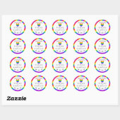 Rainbow Heart Love is Love Wedding Ronde Sticker (Vel)