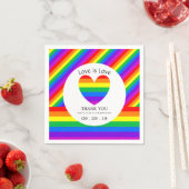 Rainbow Heart Love is Love Wedding Servetten (Insitu)