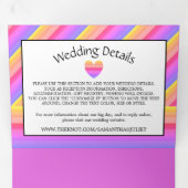 Rainbow Heart, Love is Love Wedding Suite Drieluik Uitnodiging (Binnenzijde eerst)
