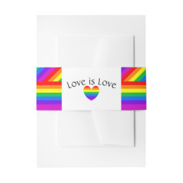 Rainbow Heart Love is Love Wedding Uitnodigingen Wikkel