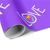 Rainbow Heart Love Paars Cadeaupapier (Rol Hoek)