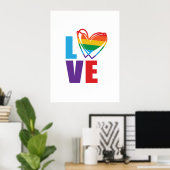 Rainbow Heart Love Poster (Thuiskantoor)