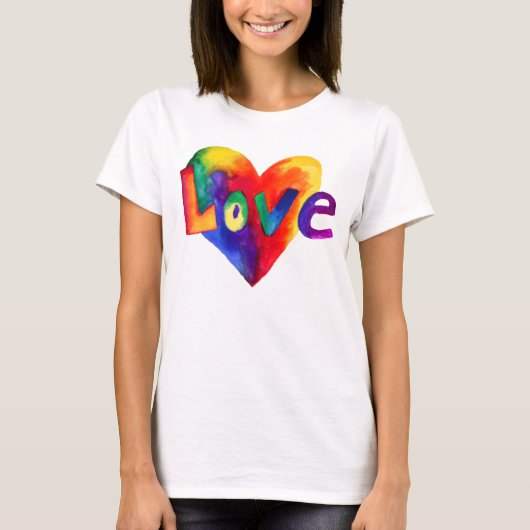 Rainbow Heart Love Word stromend Tanktop (Voorkant)