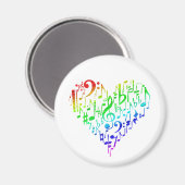 Rainbow Heart Magnet Wit (Voorkant / Achterkant)