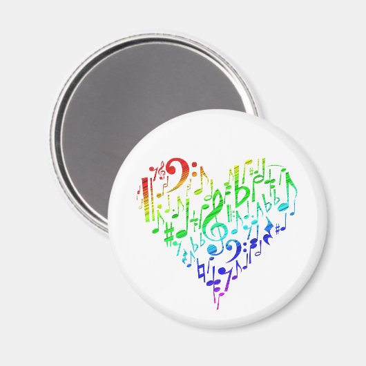 Rainbow Heart Magnet Wit (Voorkant / Achterkant)