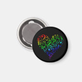 Rainbow Heart Magnet Zwart (Voorkant / Achterkant)