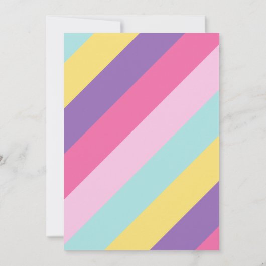 Rainbow Heart Meisjes 4e Verjaardag Party Uitnodig Kaart (Achterkant)