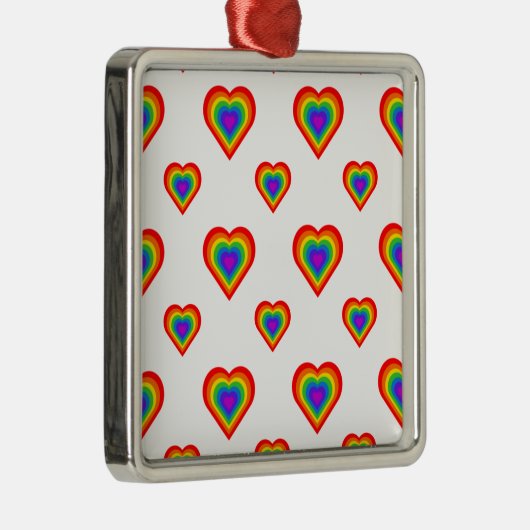 Rainbow Heart Metalen Ornament (Rechts)