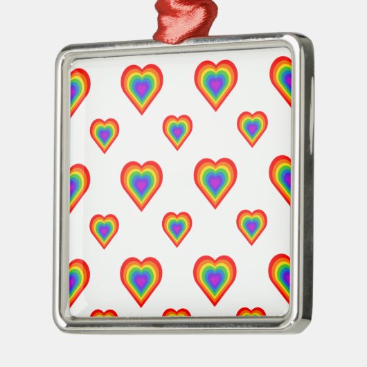 Rainbow Heart Metalen Ornament (Links)