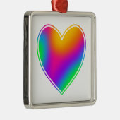 Rainbow Heart Metalen Ornament (Rechts)