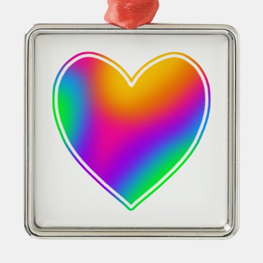 Rainbow Heart Metalen Ornament (Voorkant)