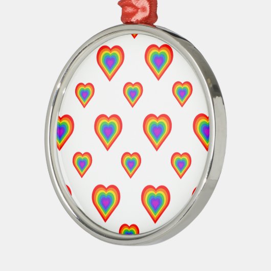 Rainbow Heart Metalen Ornament (Links)