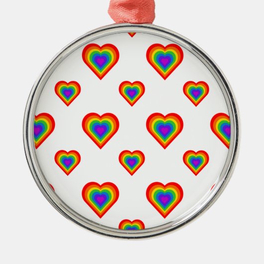 Rainbow Heart Metalen Ornament (Voorkant)