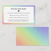 Rainbow Heart Minimalist Books for Baby shower Informatiekaartje (Voorkant / Achterkant)