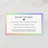 Rainbow Heart Minimalist Books for Baby shower Informatiekaartje (Voorkant)
