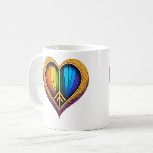 Rainbow Heart Mok (Voorkant links)