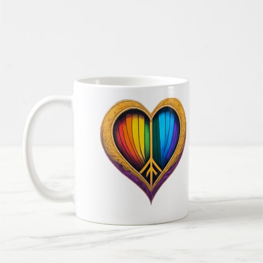 Rainbow Heart Mok (Links)