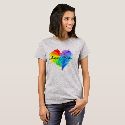 Rainbow Heart Moms T Shirt (Voorkant volledig)
