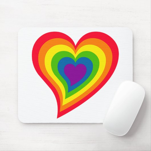 Rainbow Heart mousepad Muismat (Met muis)