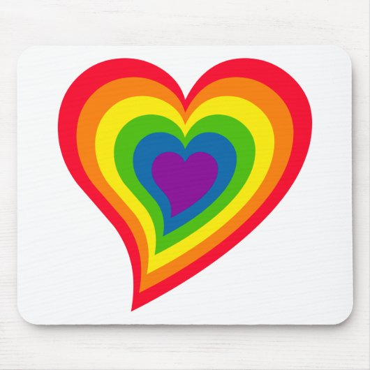 Rainbow Heart mousepad Muismat (Voorkant)