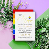 Rainbow Heart Niets Fancy, hou gewoon van LGBTQ Folie Uitnodiging