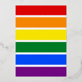 Rainbow Heart Niets Fancy, hou gewoon van LGBTQ Folie Uitnodiging (Achterkant)