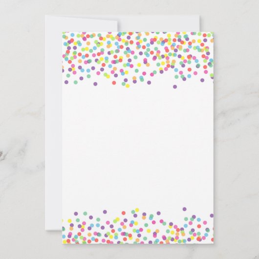 Rainbow Heart ONE Confetti Girl First Birthday Kaart (Achterkant)